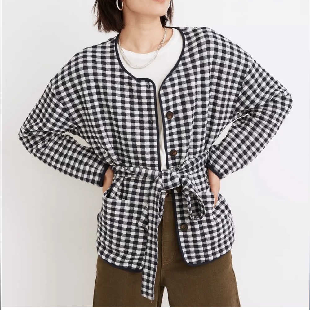 Madewell Gingham Knit Jacket
